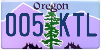 OR license plate 005KTL