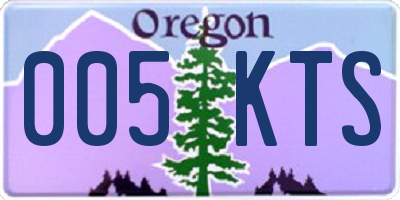 OR license plate 005KTS