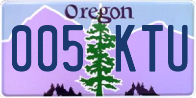 OR license plate 005KTU