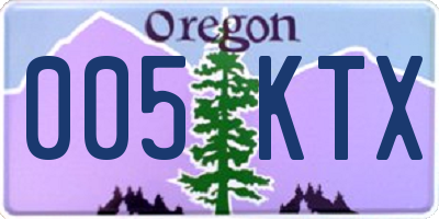 OR license plate 005KTX