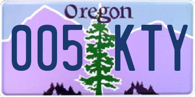 OR license plate 005KTY