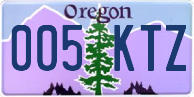 OR license plate 005KTZ