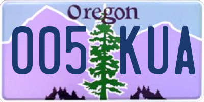 OR license plate 005KUA