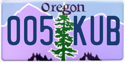 OR license plate 005KUB