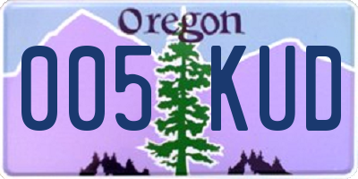 OR license plate 005KUD