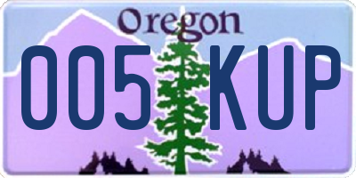 OR license plate 005KUP