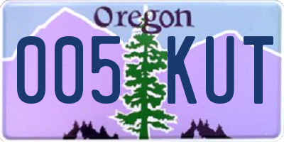 OR license plate 005KUT
