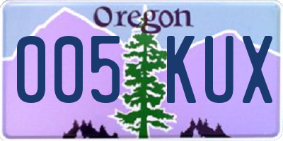 OR license plate 005KUX