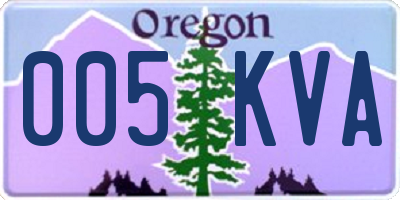 OR license plate 005KVA