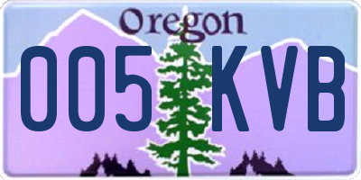 OR license plate 005KVB