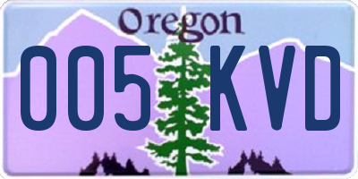 OR license plate 005KVD