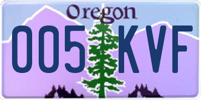 OR license plate 005KVF