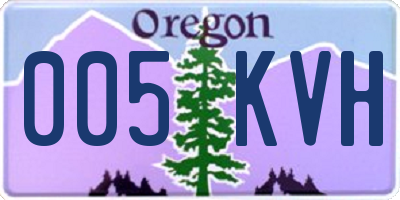 OR license plate 005KVH