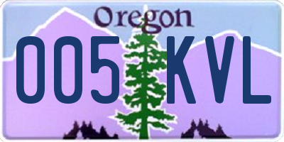 OR license plate 005KVL