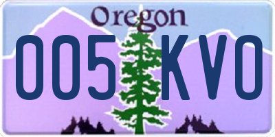 OR license plate 005KVO