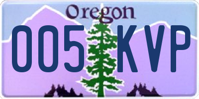 OR license plate 005KVP