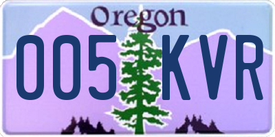 OR license plate 005KVR