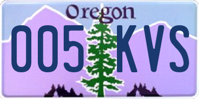 OR license plate 005KVS