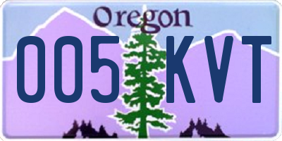 OR license plate 005KVT