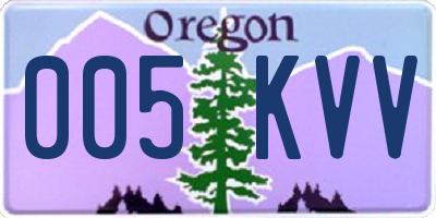 OR license plate 005KVV