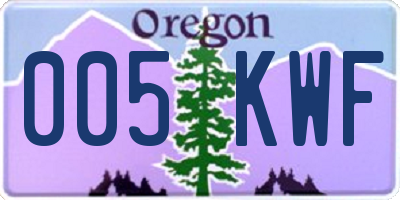 OR license plate 005KWF