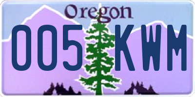 OR license plate 005KWM