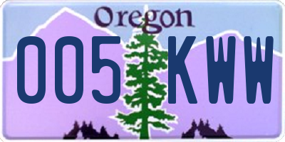 OR license plate 005KWW