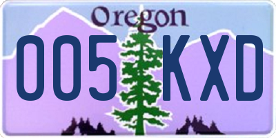OR license plate 005KXD