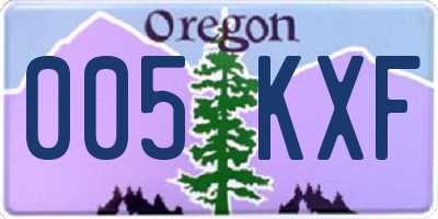 OR license plate 005KXF