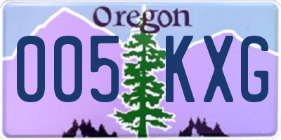 OR license plate 005KXG