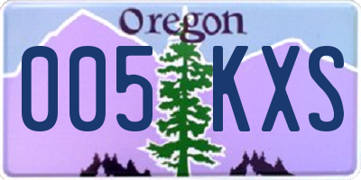 OR license plate 005KXS