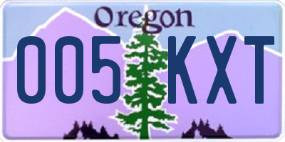 OR license plate 005KXT