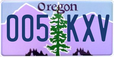OR license plate 005KXV