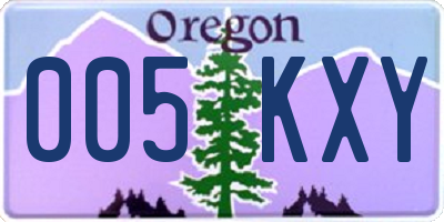 OR license plate 005KXY