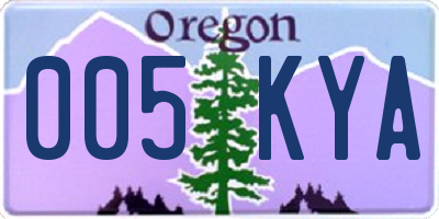 OR license plate 005KYA