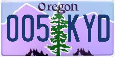 OR license plate 005KYD