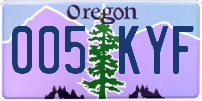 OR license plate 005KYF