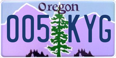 OR license plate 005KYG