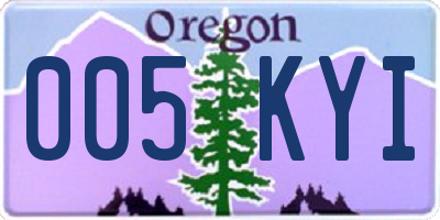 OR license plate 005KYI