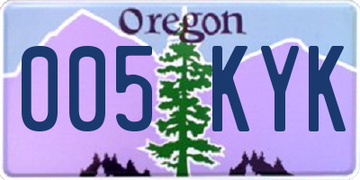 OR license plate 005KYK