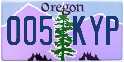 OR license plate 005KYP