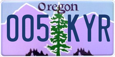 OR license plate 005KYR