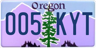 OR license plate 005KYT