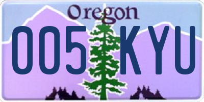 OR license plate 005KYU