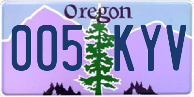 OR license plate 005KYV
