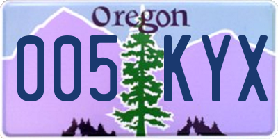 OR license plate 005KYX