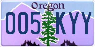OR license plate 005KYY
