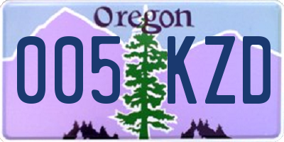 OR license plate 005KZD