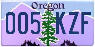 OR license plate 005KZF