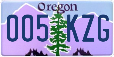 OR license plate 005KZG